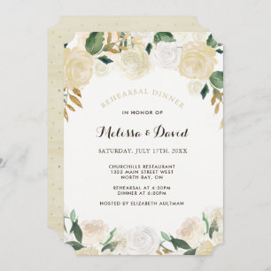 Gold and Champagne Rehearsal Dinner Invitations