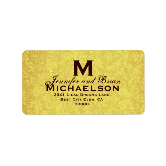 Gold and Chocolate Vintage Wedding Custom Monogram