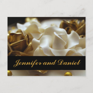Gold and Cream Rose Wedding Invitation Cards