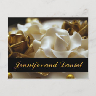 Gold and Cream Rose Wedding Invitation Cards