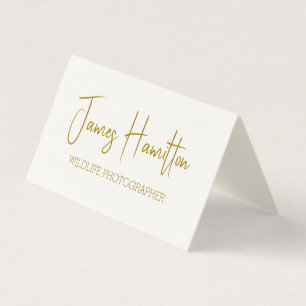 Gold and Cream Wildlife Photographer Business Card