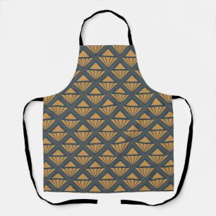 Gold and dark blue Art Deco design with rhombuses Apron