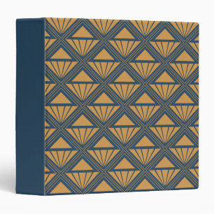 Gold and dark blue Art Deco design with rhombuses Binder