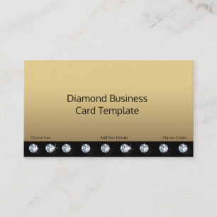 Gold and Diamond Rhinestone Business Card Design