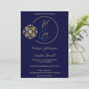 Gold and Diamonds Wedding Invitation