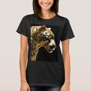 Gold And Emerald Jaguar Design, T-Shirt
