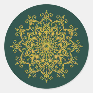 Gold and Emerald Mehendi Henna Envelope Seal