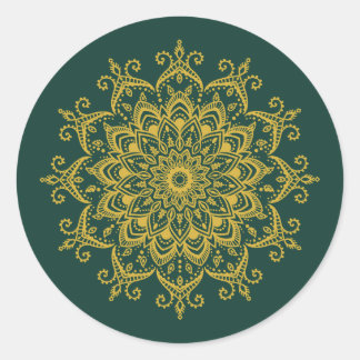 Gold and Emerald Mehendi Henna Envelope Seal