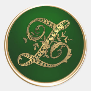 Gold and Emerald Monogram Z Envelope Seal