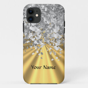 Gold and faux glitter iPhone 11 case