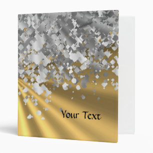 Gold and faux glitter personalized binder