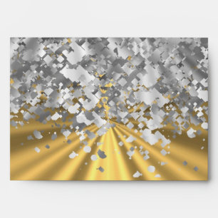 Gold and faux glitter personalized envelope