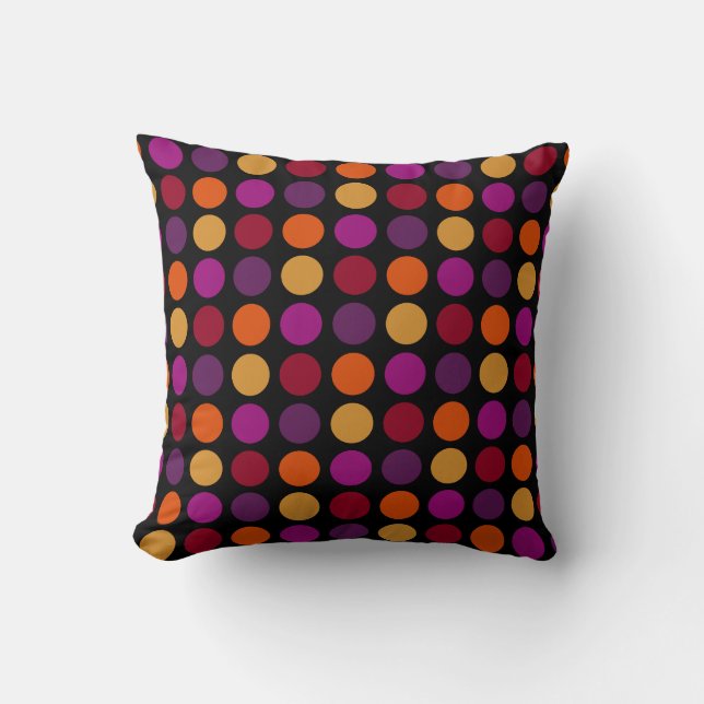 Gold and Fireworks Polka Throw Pillow (Front)