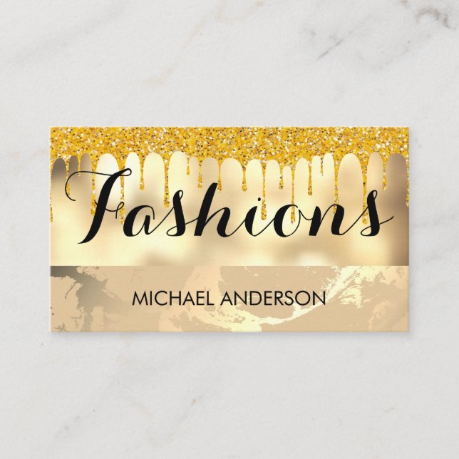 Gold and Glitter Business Card (Front)