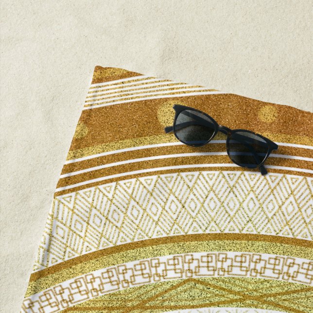Gold and Glitter Mandala Beach Towel (In Situ)