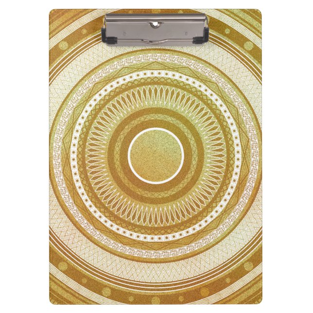 Gold and Glitter Mandala Clipboard (Front)