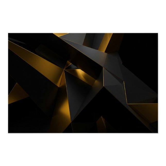 Gold and Gray Crystals Poster (Front)