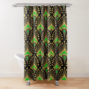 Gold and green Art Deco pattern