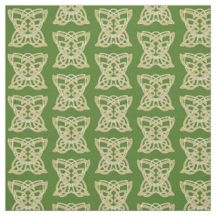 Gold and Green Celtic Butterfly Fabric
