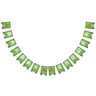 Gold and green clover Irish wedding bridal shower Bunting Flags