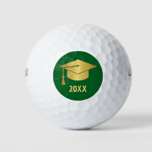 Gold and Green Custom Graduation Golf Balls