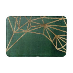 Gold and Green Jungle Web Bath Mat