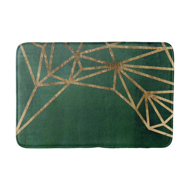 Gold and Green Jungle Web Bath Mat (Front)