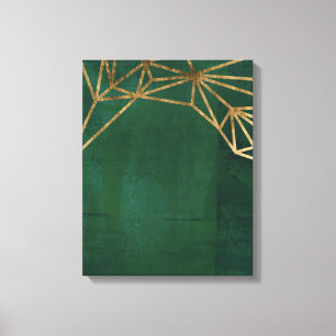Gold and Green Jungle Web Canvas Print