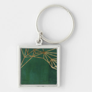 Gold and Green Jungle Web Keychain