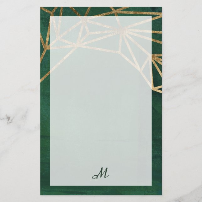 Gold and Green Jungle Web Stationery (Front)