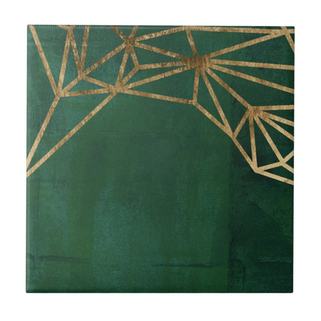 Gold and Green Jungle Web Tile (Front)