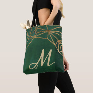 Gold and Green Jungle Web Tote Bag