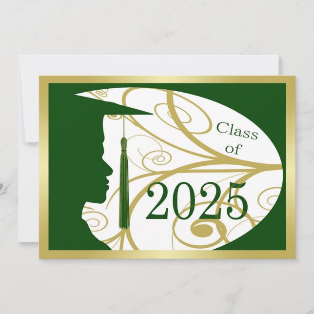 Gold and Green Man Silhouette 2025 Card (Front)