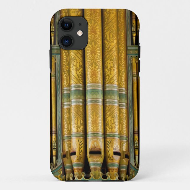 Gold and green organ pipe iPhone 11 tough case (Back)