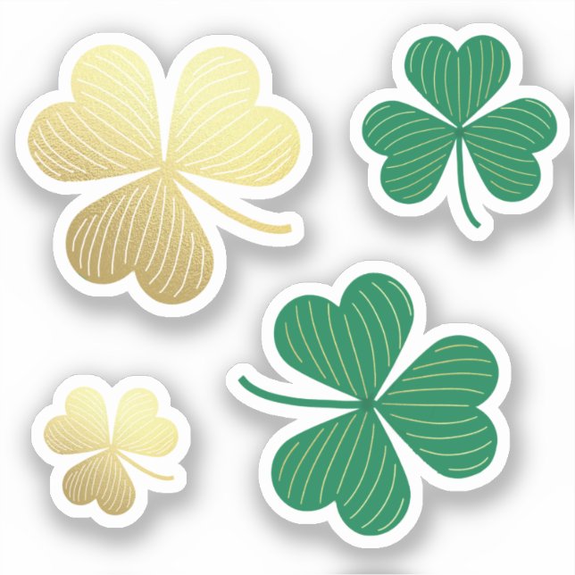 Gold And Green Shamrock Happy St Patrick's Day   (Front)