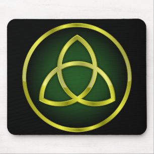 gold and green triquetra mouse pad