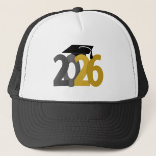 Gold and Grey Class of 2026 Graduation Trucker Hat