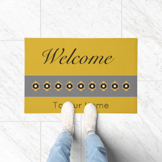 Gold And Grey Doormat