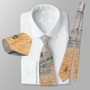 Gold and Grey Rust Stained Urban Grunge Stylish Tie