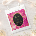 Gold and Hot Pink Agate 21st Birthday Favour Bag<br><div class="desc">Pretty birthday party favor bag with hot pink and gold geode marble agate. The words can be changed to suit your own details or requirements. Would be perfect for any age and even sweet sixteen.</div>