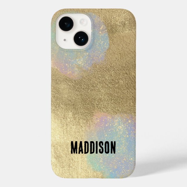 Gold And iridescent Glitter Texture Case-Mate iPhone Case (Back)