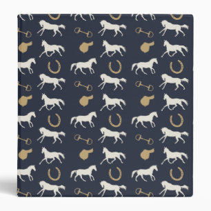 Gold and Ivory English Horses Pattern Binder