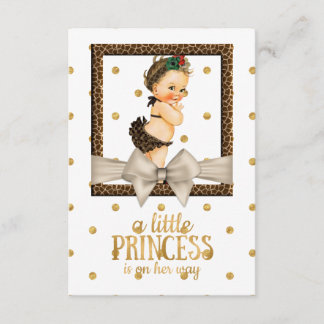 Gold and Leopard Print Girl's Baby Shower Invitation