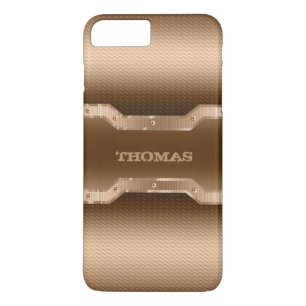 Gold And Light Brown Brushed Metal Look iPhone 8 Plus/7 Plus Case