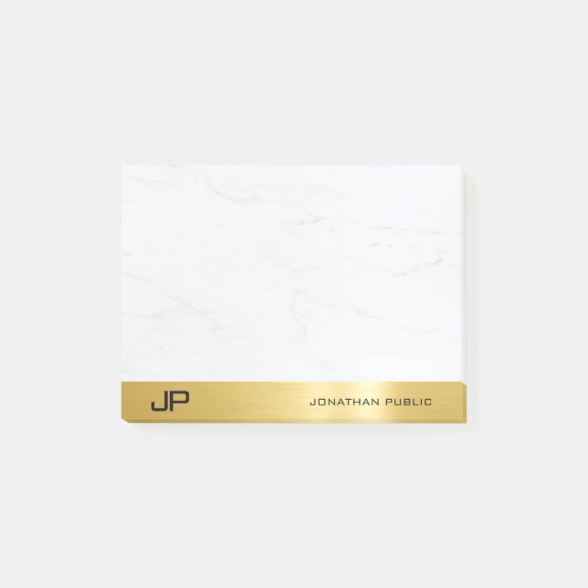Gold And Marble Modern Simple Template Elegant Post-it Notes (Front)