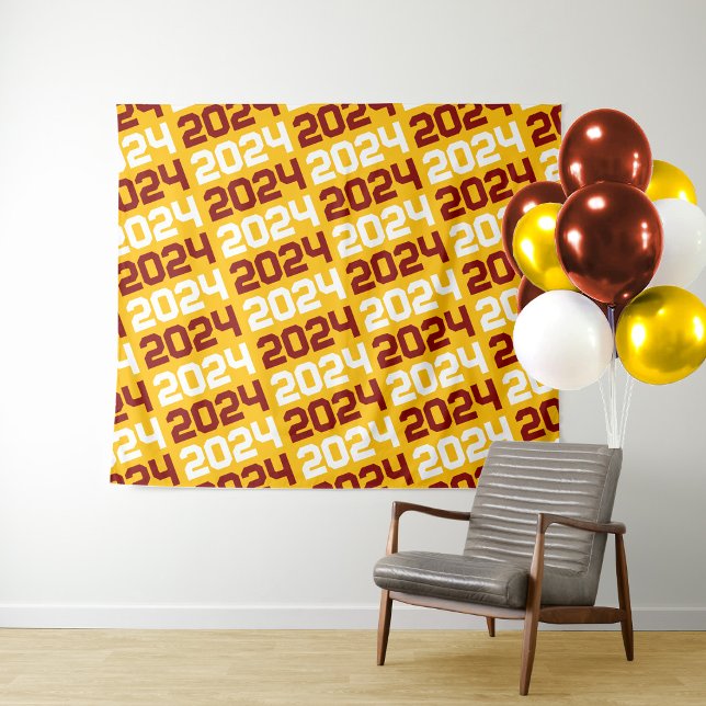Gold and Maroon Graduation Backdrop Tapestry (Creator Uploaded)