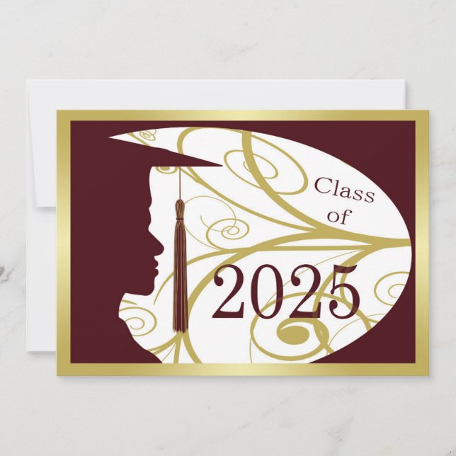 Gold and Maroon Man Silhouette 2025 Card (Front)