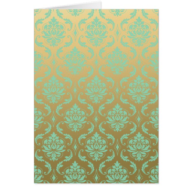 Gold and Mint Classic Damask (Front)
