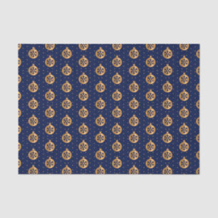 Gold and Navy Blue Christmas Ornaments Tissue Paper
