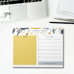 Gold and Navy Blue Floral Weekly Calendar Notepad<br><div class="desc">Get organized for back to school and show your school spirit with this gold and navy blue watercolor floral weekly calendar that features five custom text areas that allow you to customize your weekly family or teacher calendar notepad to best fit your needs. Suggested areas include a title area for...</div>